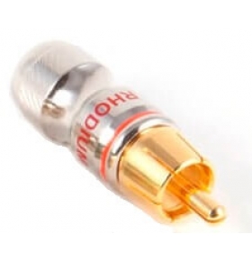 Black Rhodium Gold Plated Hourglass RCA Connector - Red